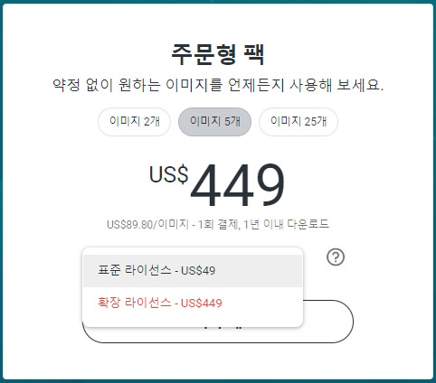 셔터스톡 주문형 요금제