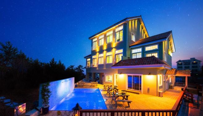 강릉 호텔, 펜션, 게스트 하우스 비교에 관한 그림