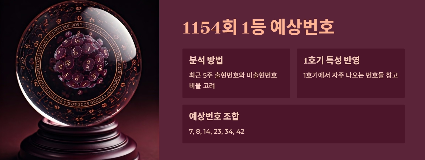 1154회 1등 예상번호
