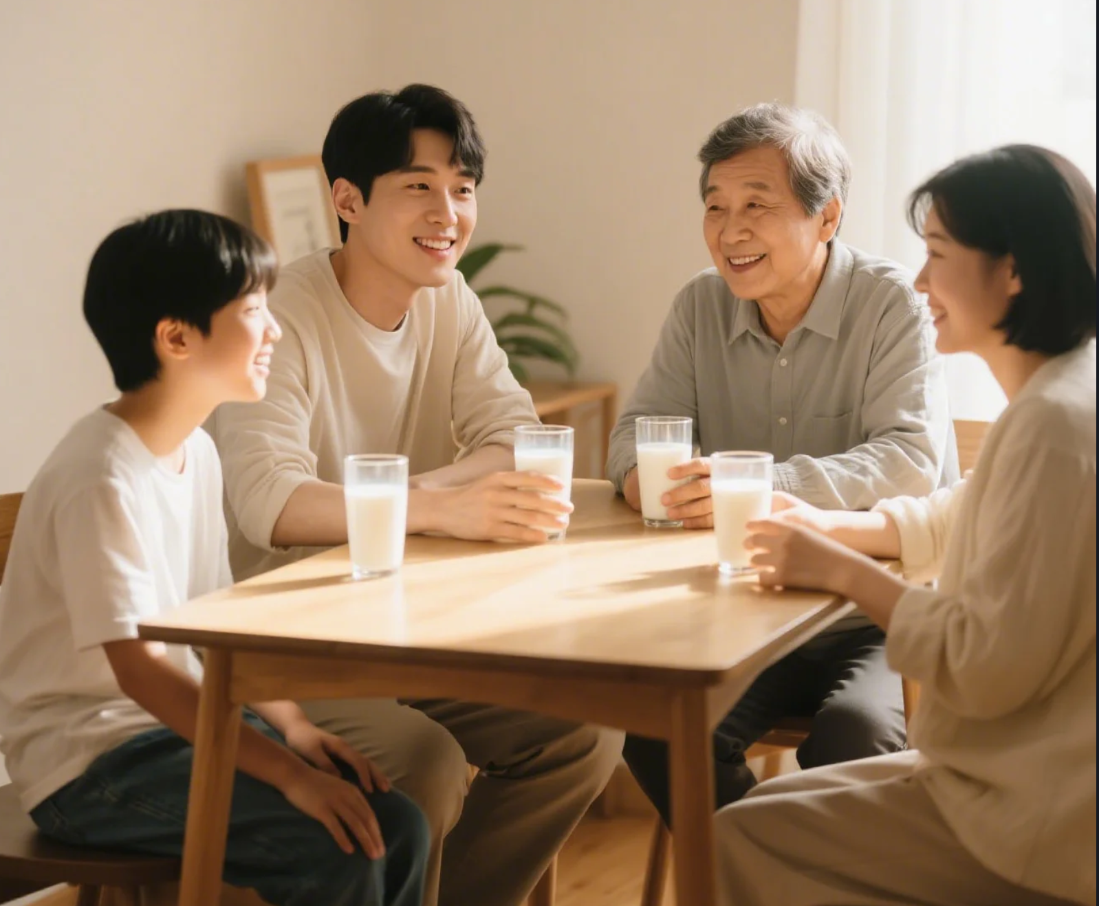 우유의 연령별 마시는 가족