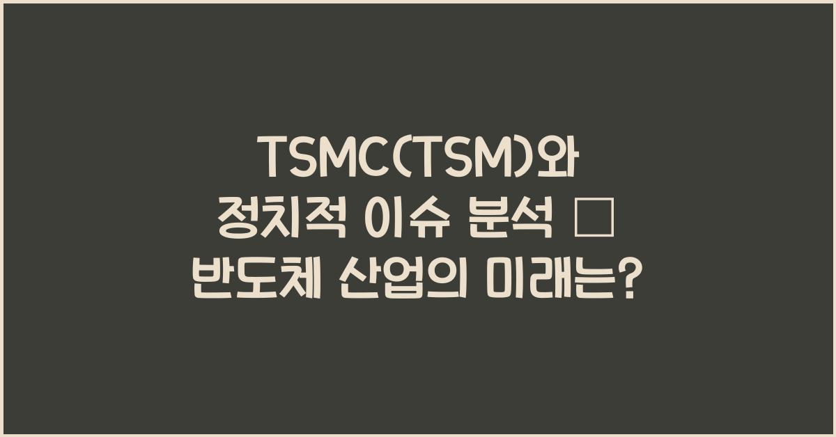 TSMC(TSM)와 정치적 이슈