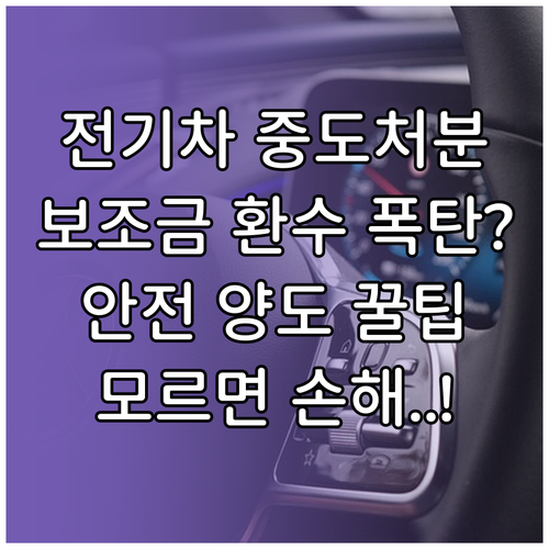 전기차 중도 처분 시 보조금 환수율과..