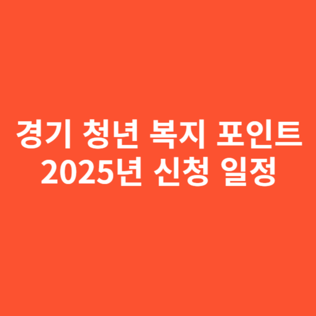 경기 청년 복지 포인트, 2025년 신청 일정과 마감일 실제 후기