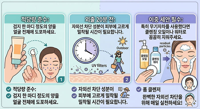 선크림 올바르게 바르는 법