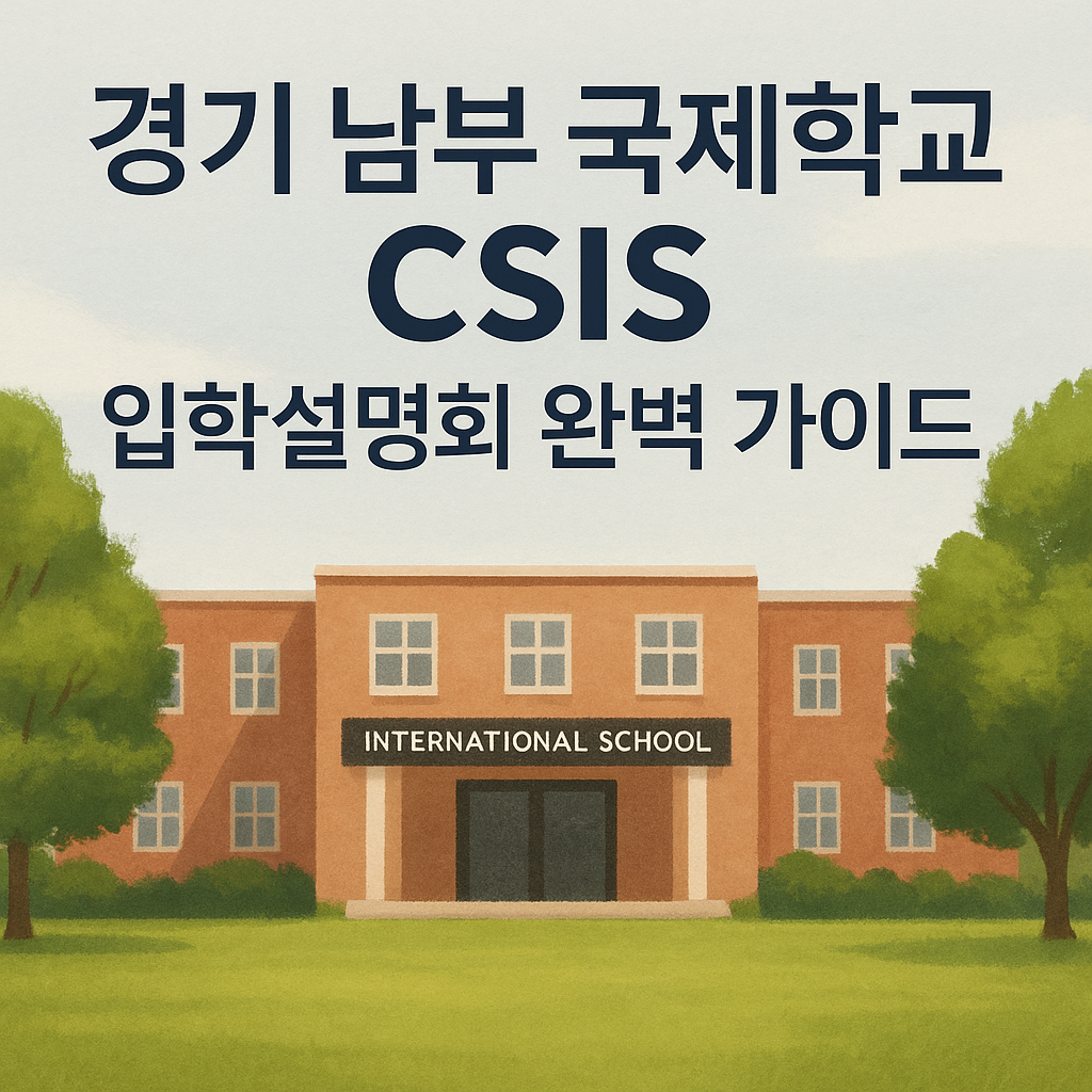 경기 남부 국제학교 CSIS — 11월 입학설명회 미리보기 & 엄마의 진짜 후기