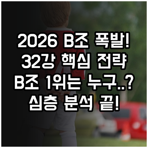 2026 월드컵 48강 B조 전력 심..