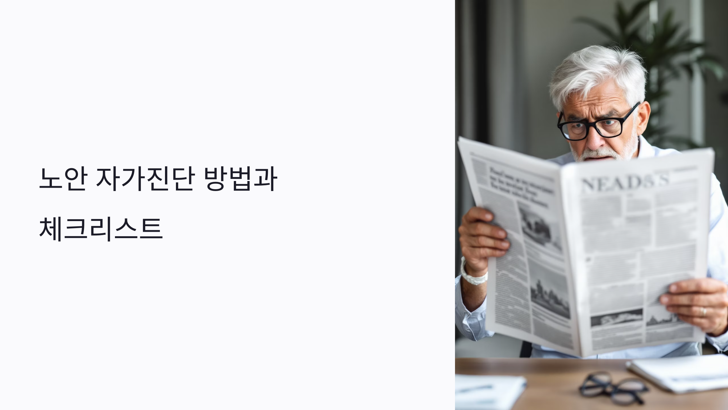 노안 자가진단 방법과 체크리스트: 초기에 대응하지 않으면 생기는 문제