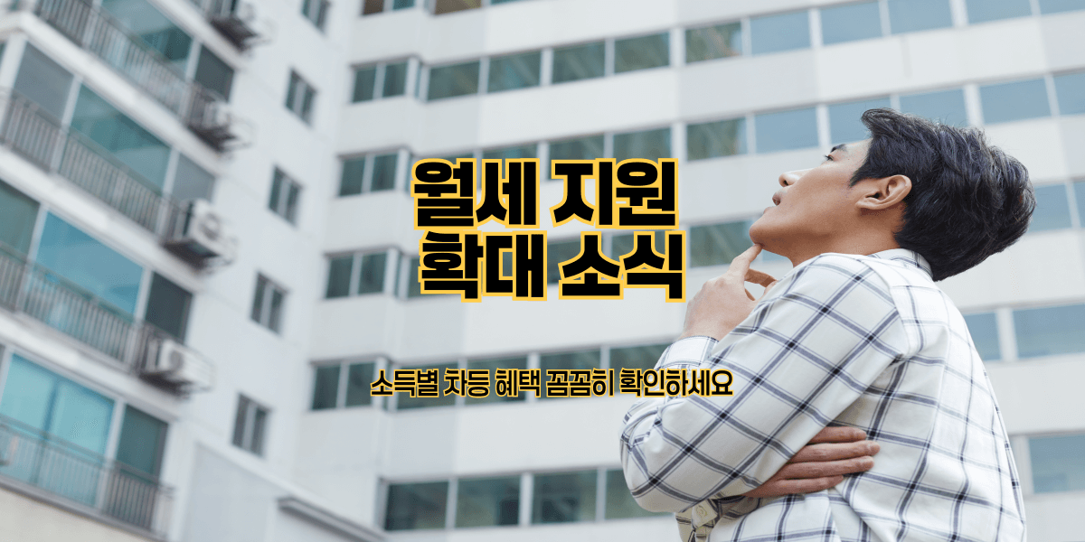 월세 지원 확대 소식|소득별 차등 혜택 꼼꼼히 확인하세요