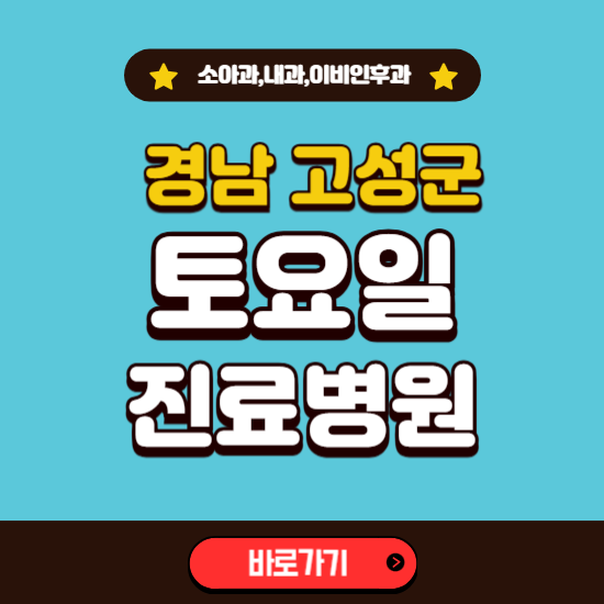 경남 고성군 토요일 진료 병원 찾기 ❘ 주말 문여는 소아과, 내과, 이비인후과 리스트