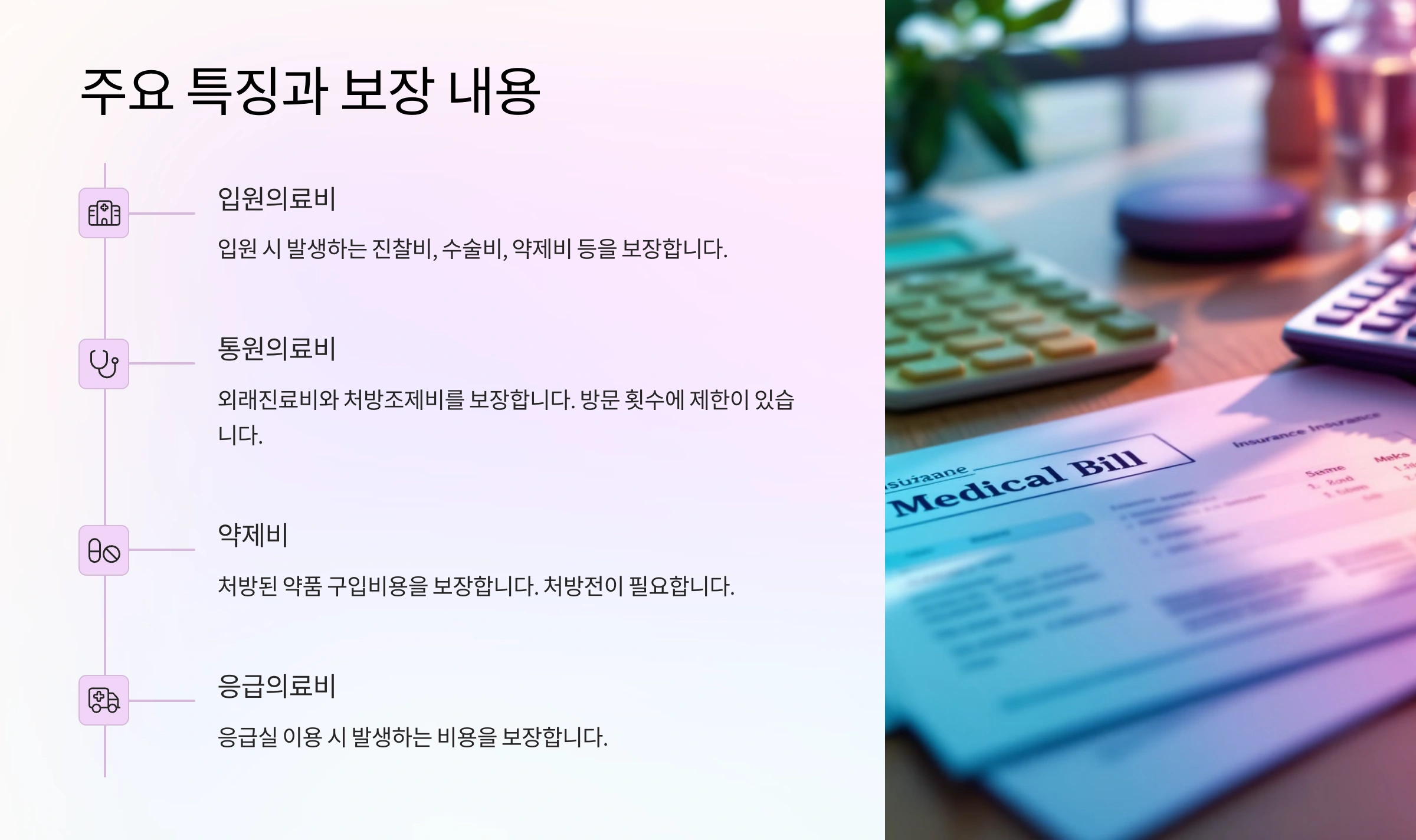 주요 특징과 보장 내용