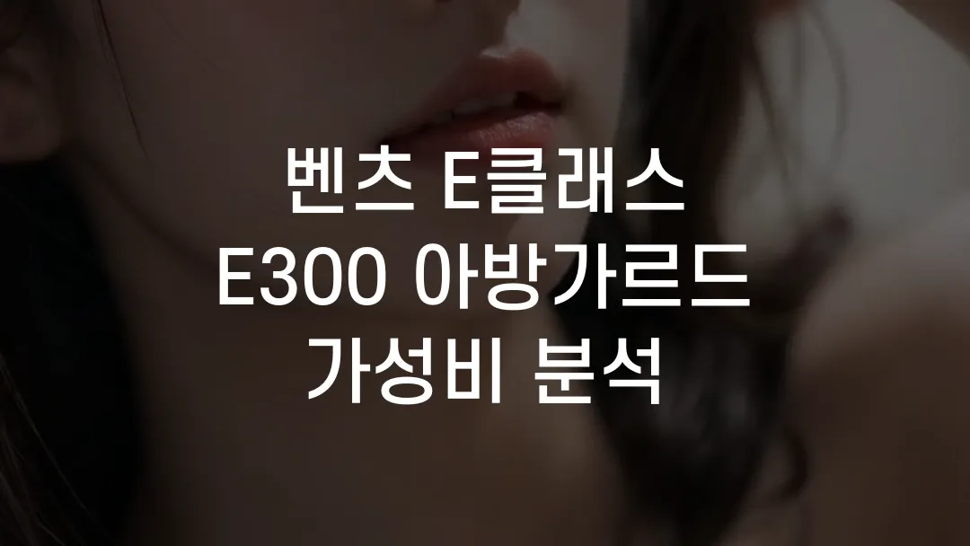 벤츠 E클래스 E300 아방가르드 가성비 분석