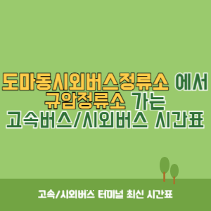 도마동시외버스정류소에서 규암정류소 가는 시외버스 시간표 최신정보