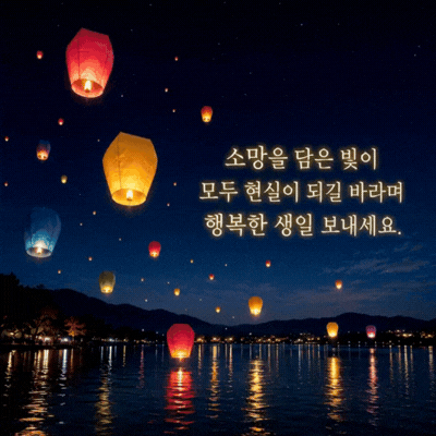 움직이는 생일 축하 메세지 이미지 움짤 문구 모음 글귀