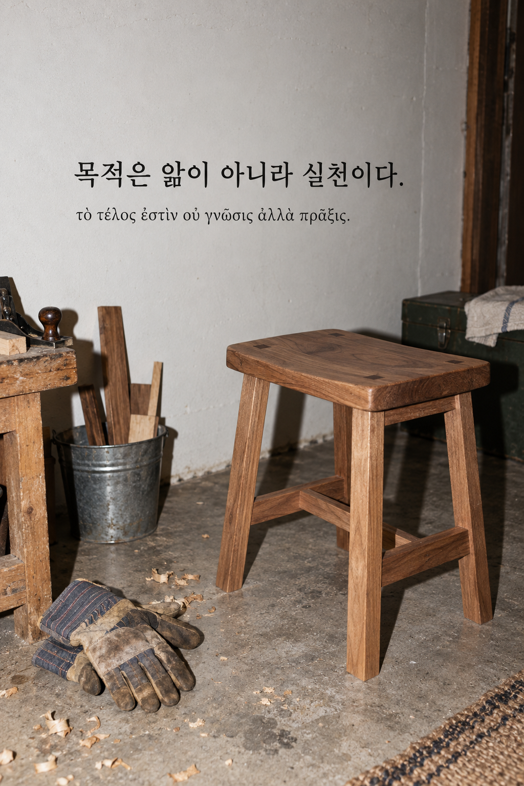 아리스토텔레스 명언 3 — 목적은 앎이 아니라 실천이다. — 온카메라 플래시 스냅
