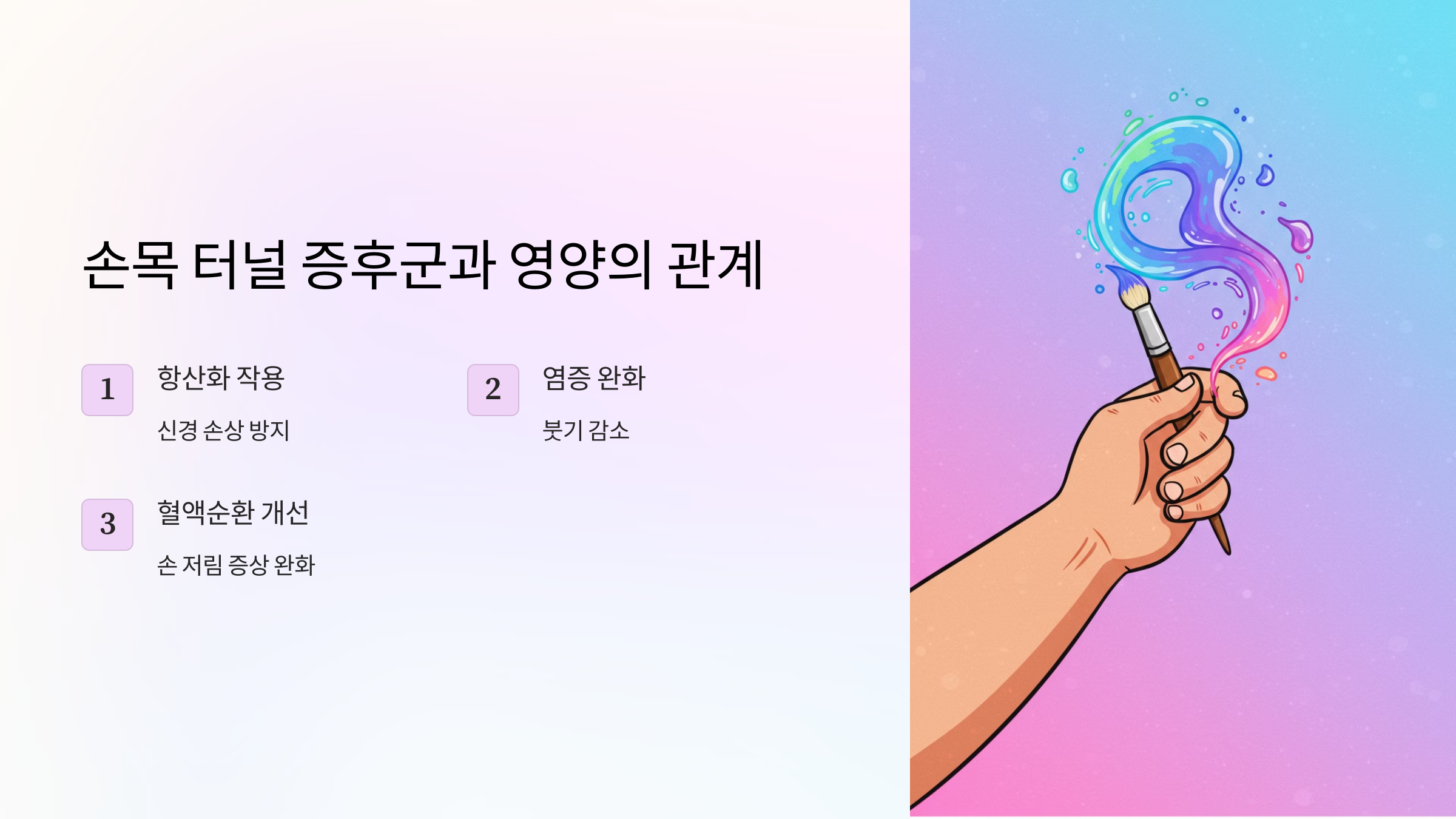 1. 손목 터널 증후군과 영양의 관계