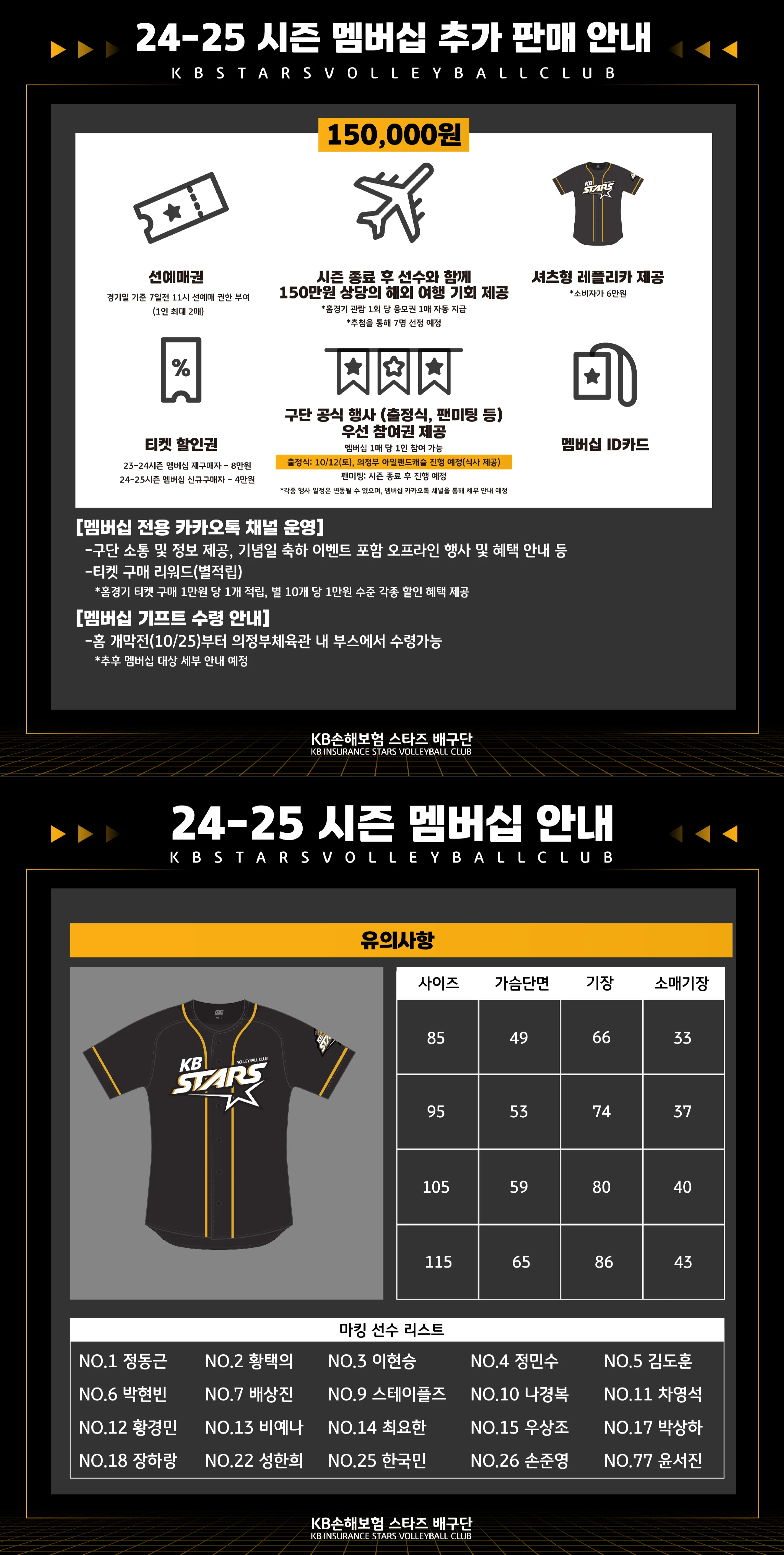 KB손해보험 스타즈 2024-2025시즌 멤버십(시즌권) 가격, 혜택, 구매기간 및 구매방법 등 안내