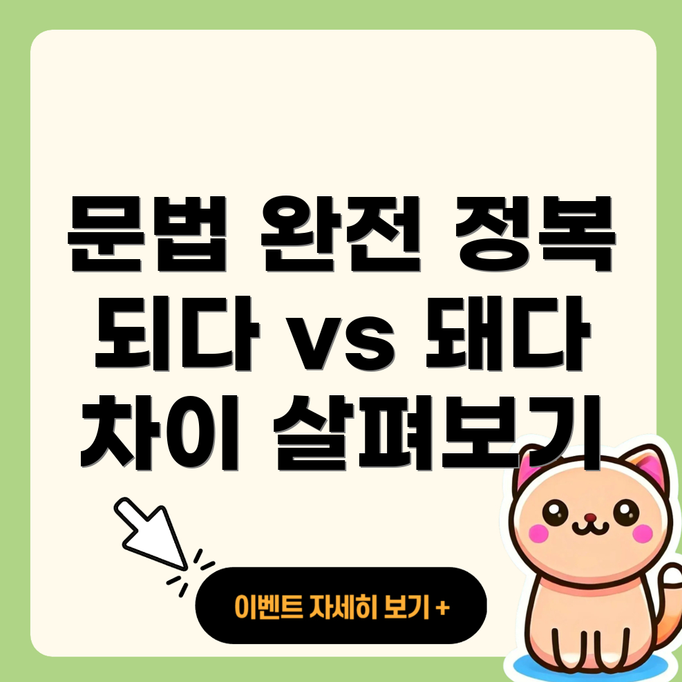 되다와 돼다의 차이점