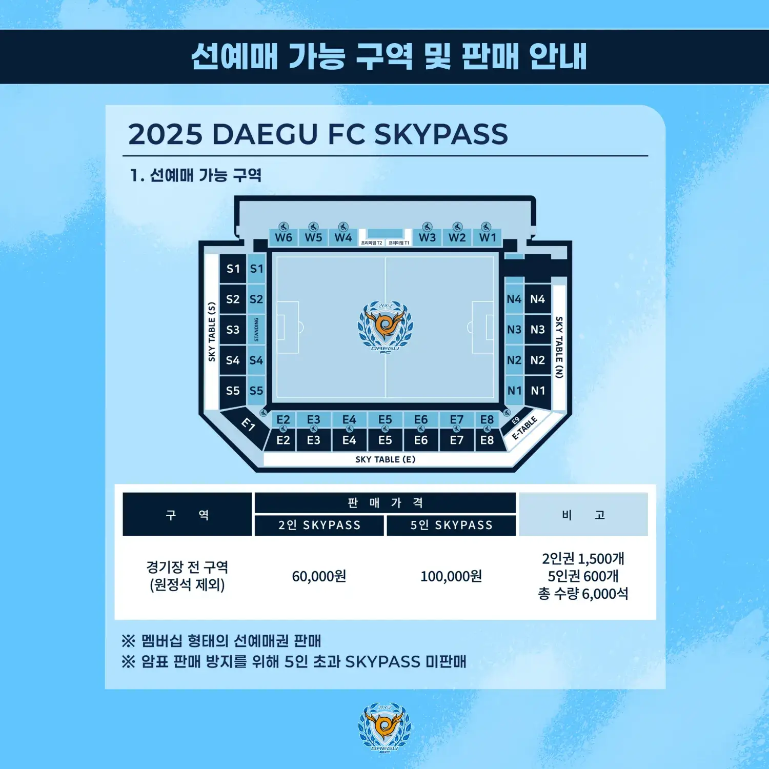 대구FC 2025시즌 스카이패스 가격, 혜택, 구매기간 및 구매방법 등 안내