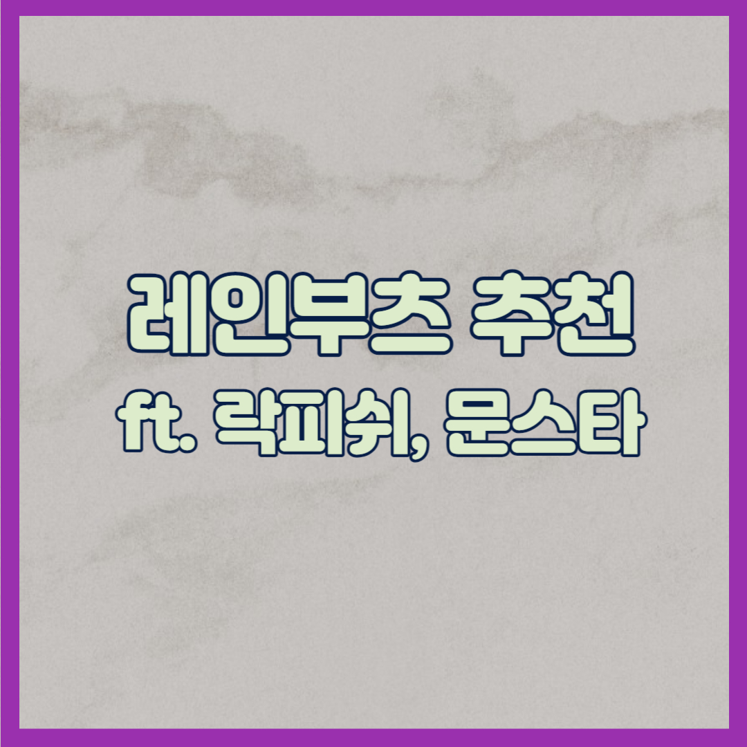 레인부츠 추천(락피쉬&#44; 문스타)