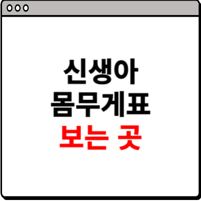 신생아 몸무게표 소개