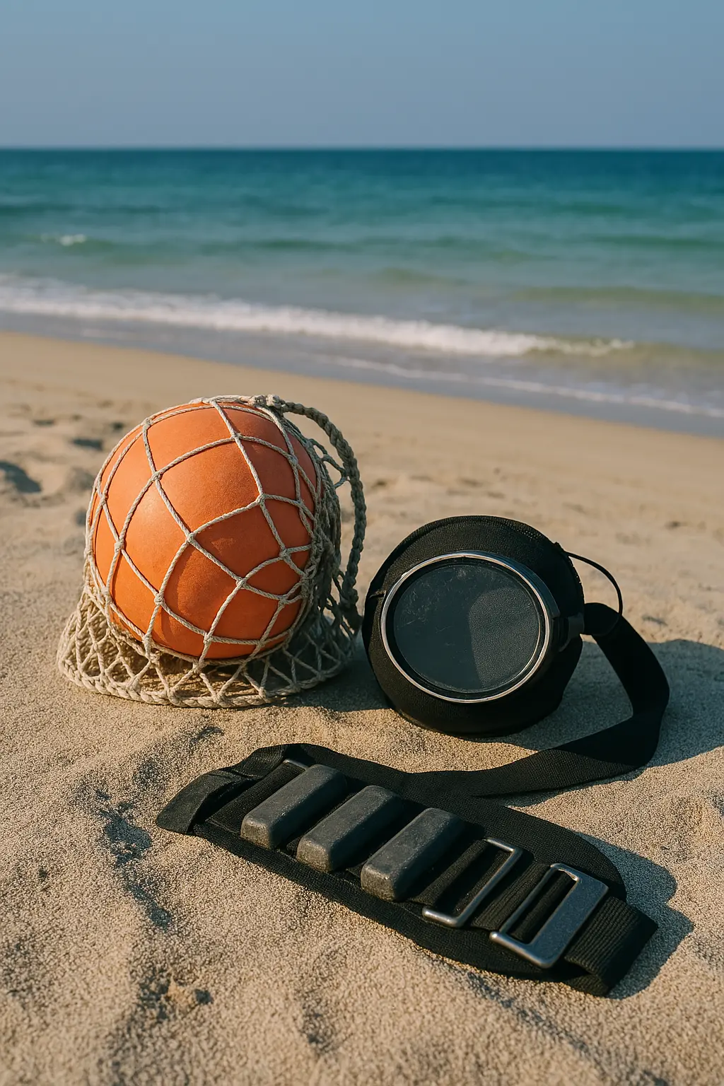 Traditional haenyeo gear laid out on Jeju beach 제주 해녀들이 사용하는 장비가 제주 해변에 놓여 있는 실제 사진