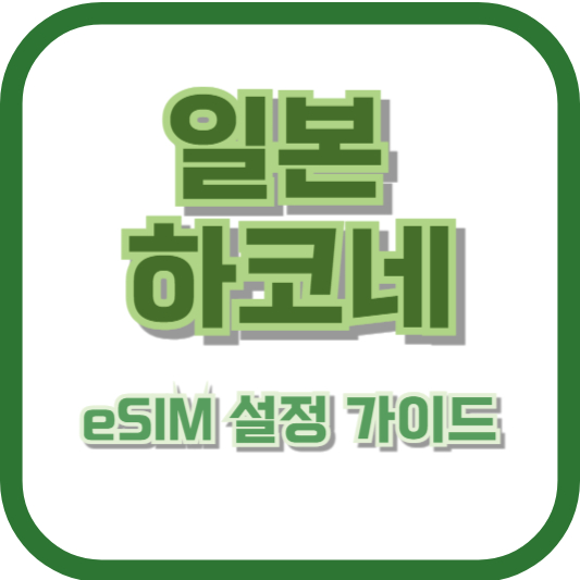 일본 하코네 eSIM 설정 가이드
