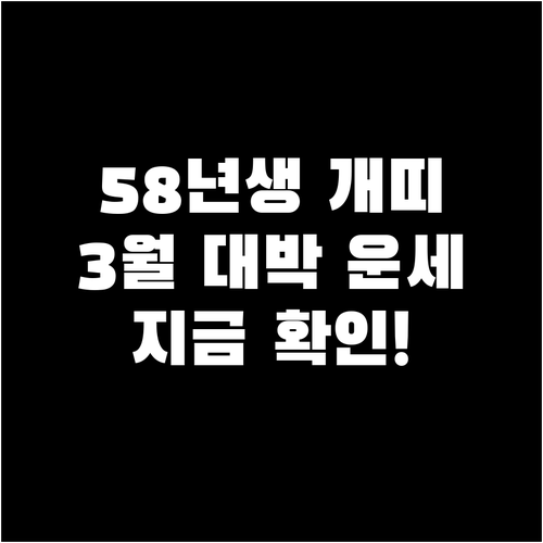 1958년생을 위한 3월 건강 재물 ..