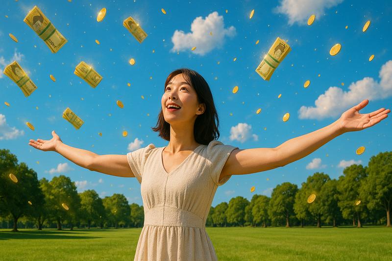 하늘에서 돈이 떨어지는 꿈 - 최고의 길몽