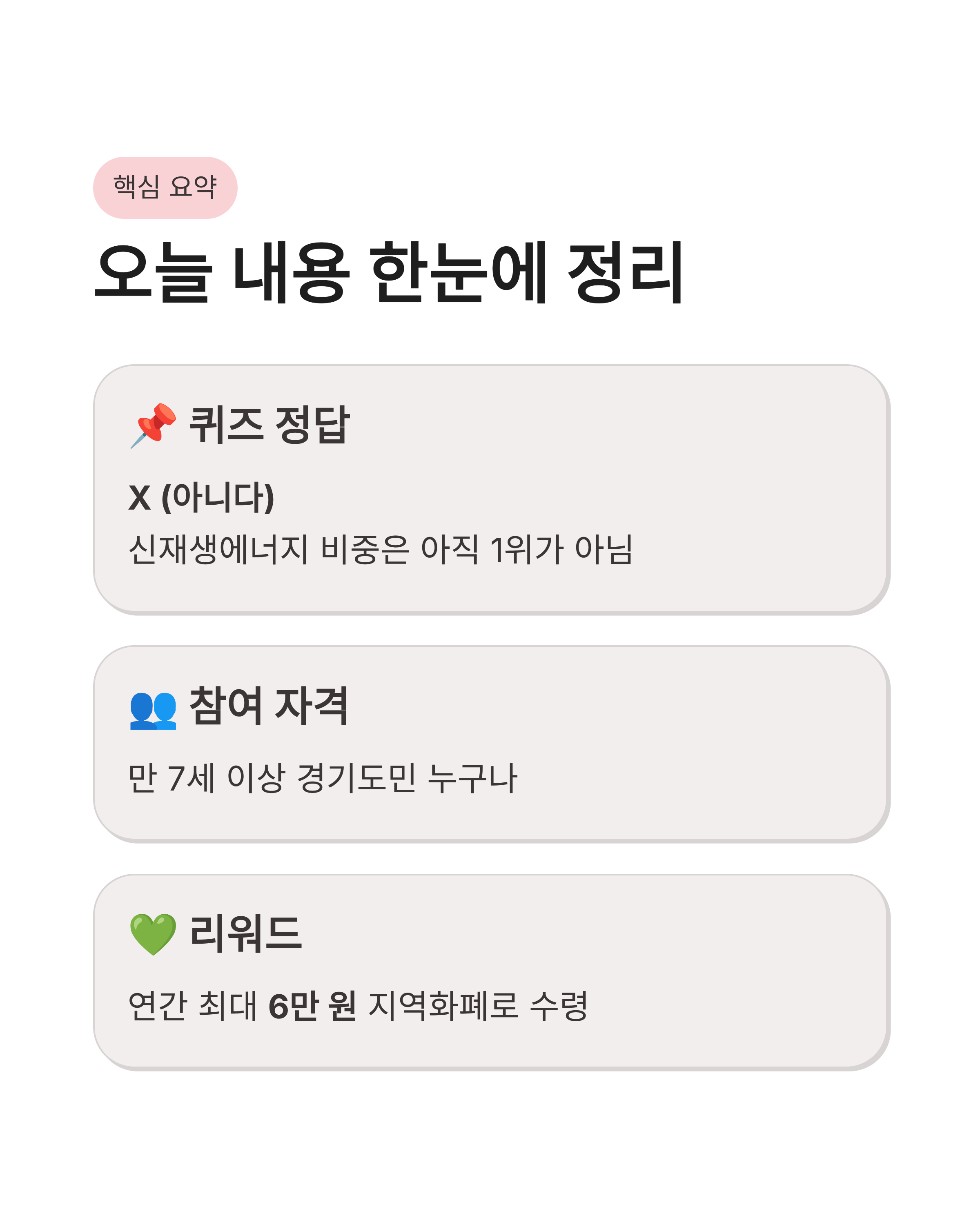 3월 25일 기후동행 퀴즈 정답 기후행동 기회소득 경기도 리워드 6만원 챙기는 법