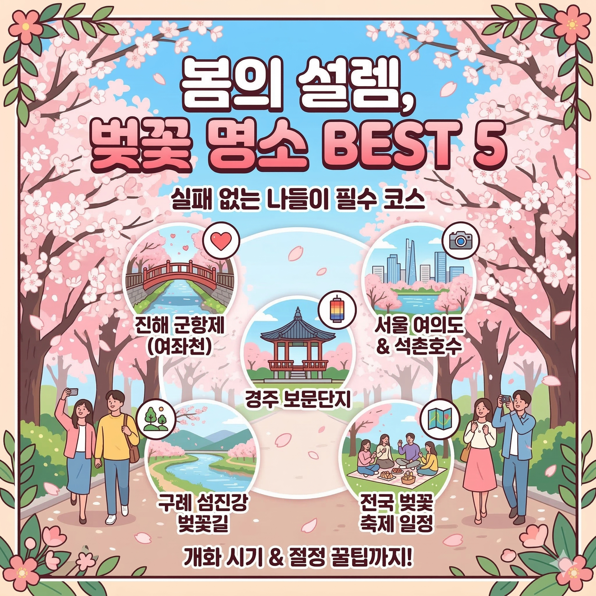 봄의 설렘을 담다, 벚꽃 축제 유명한 곳 BEST 5 총정리