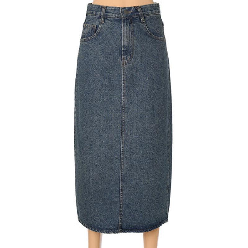 ab.f.z 에이비에프지 뒷트임 데님 롱스커트 APV4HS48J