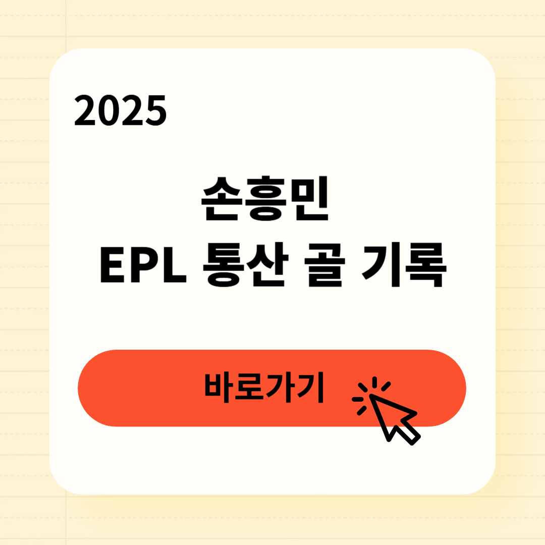 손흥민 EPL 통산 골 기록 완벽 정리