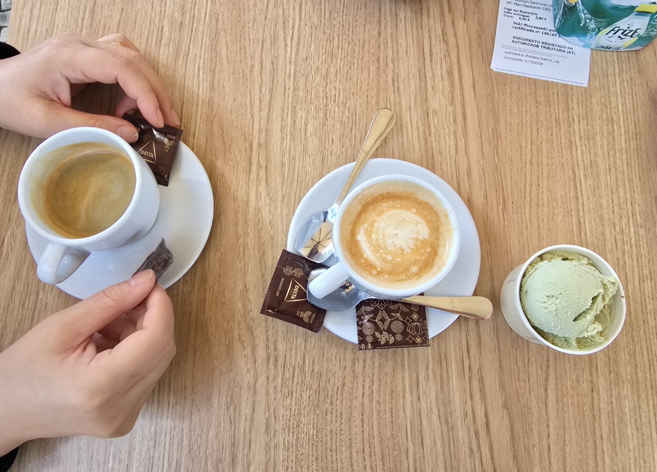 아메리카노, 카페라떼, 젤라또아이스크림