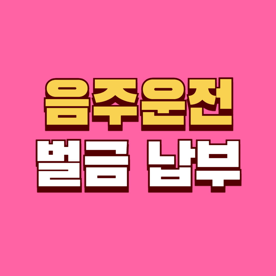 음주운전 벌금 조회 방법과 납부 방법