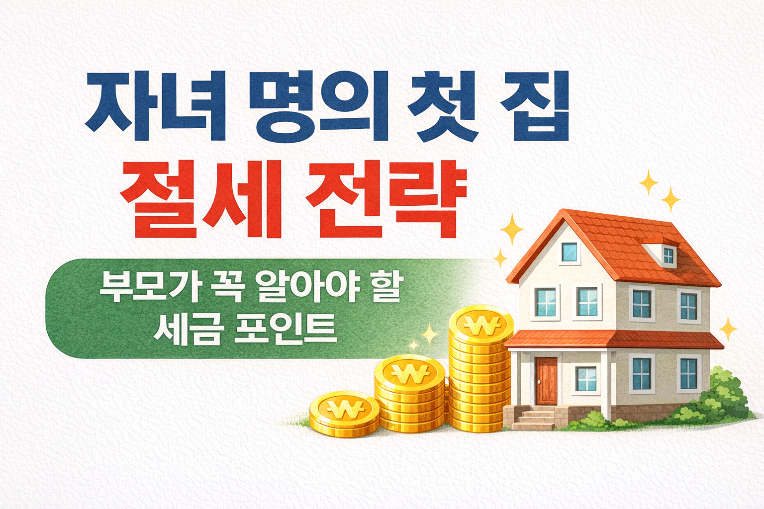 자녀 명의 첫 집 만들기 절세 전략