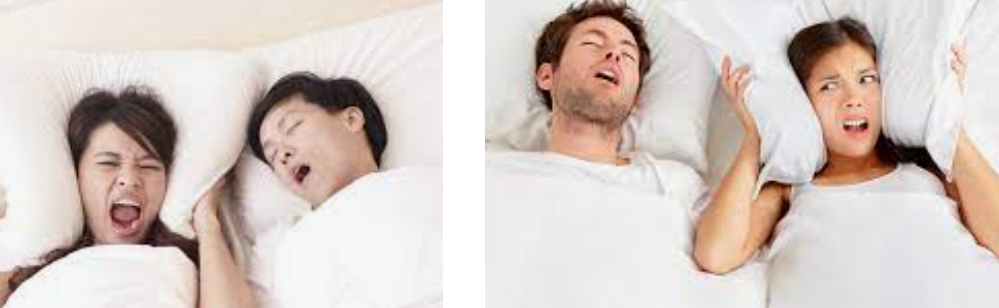 잘때 남편의 코골이에 힘들어하는 모습