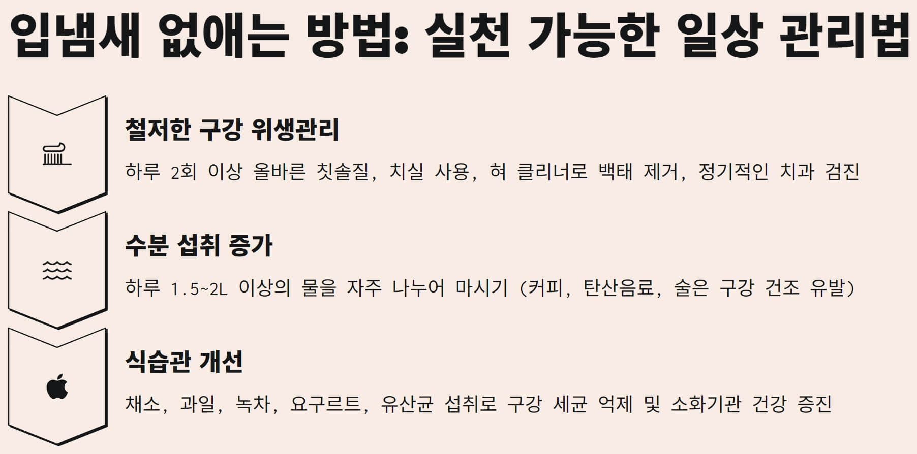 입냄새 원인 없애는 방법