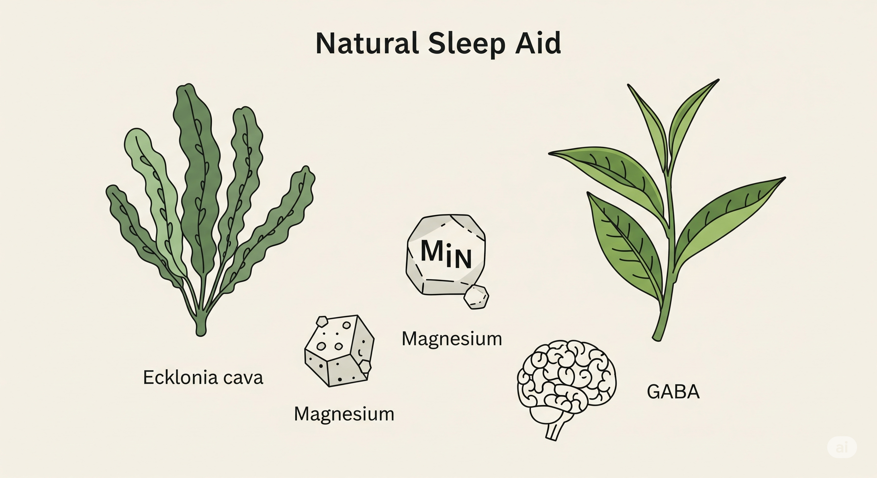 "주요 성분 소개: 감태, L-테아닌, 마그네슘, GABA"에 대한 이미지입니다.