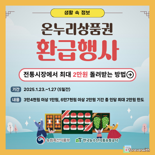 설날 온누리상품권 환급