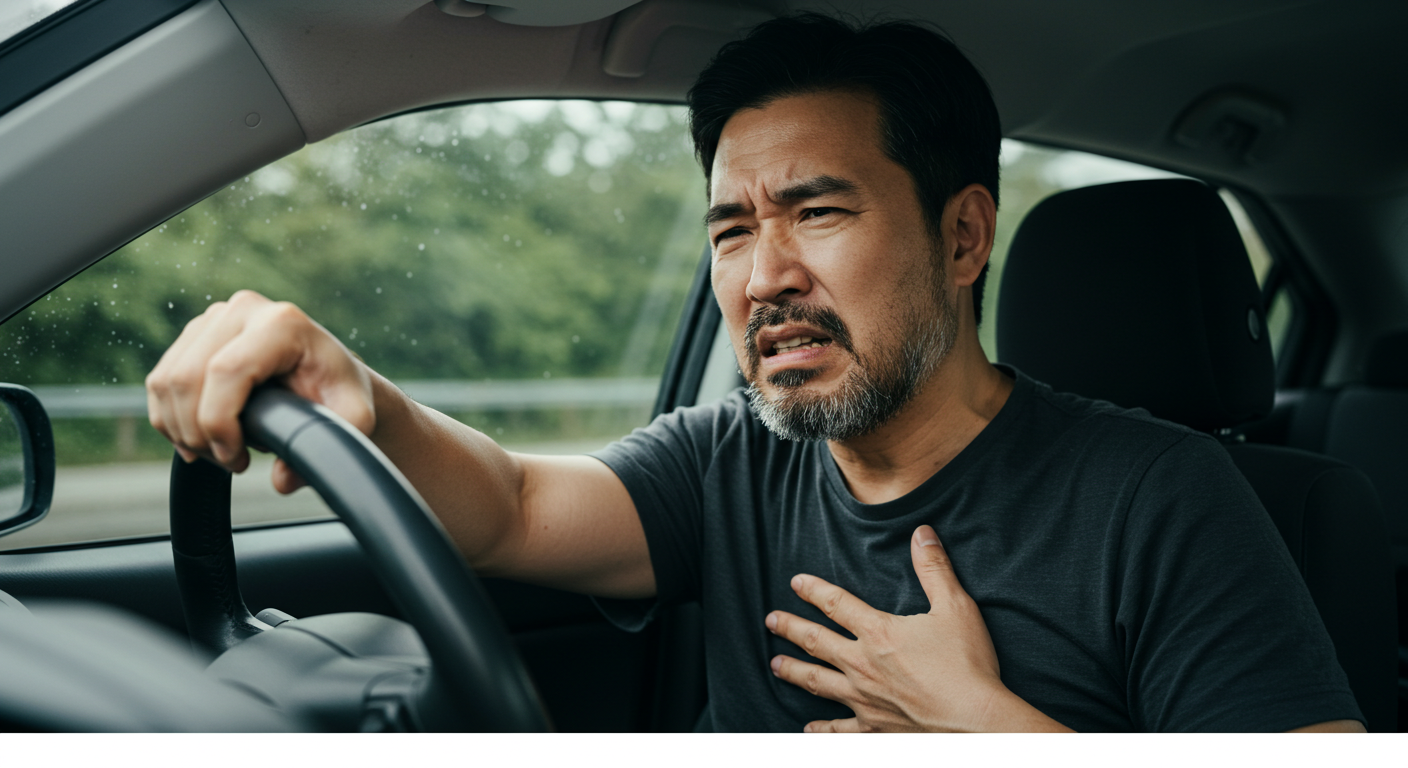 50대 운전중 협심증 초기증상 나타난 예시