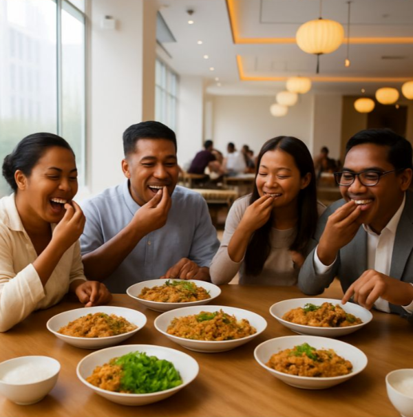 동서양 테이블 매너 중 인도네시아·말레이시아의 손으로 먹는 전통