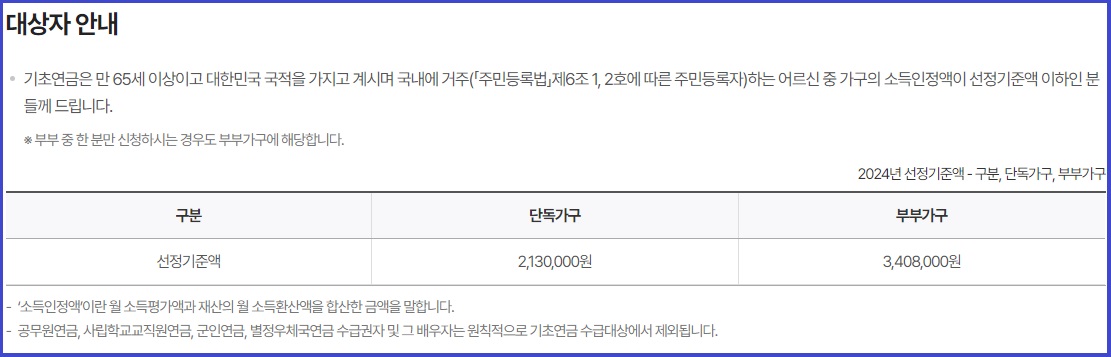 기초연금 대상자