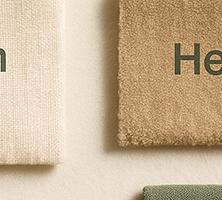 의류 소재_탄소 배출량비교를 위해 cotton, linene,wool등의 소재 이미지 표현
