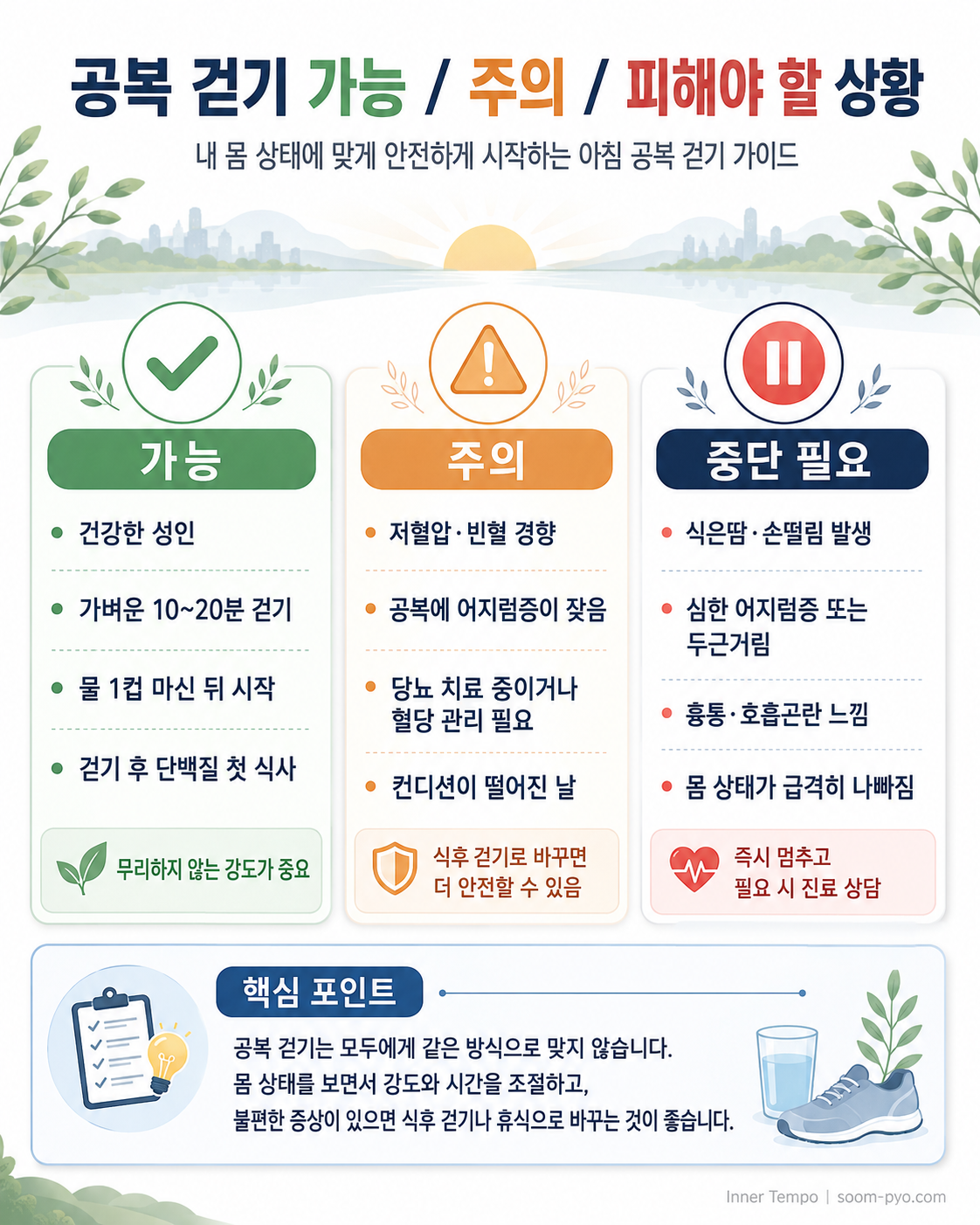 공복 걷기 가이드와 주의사항
