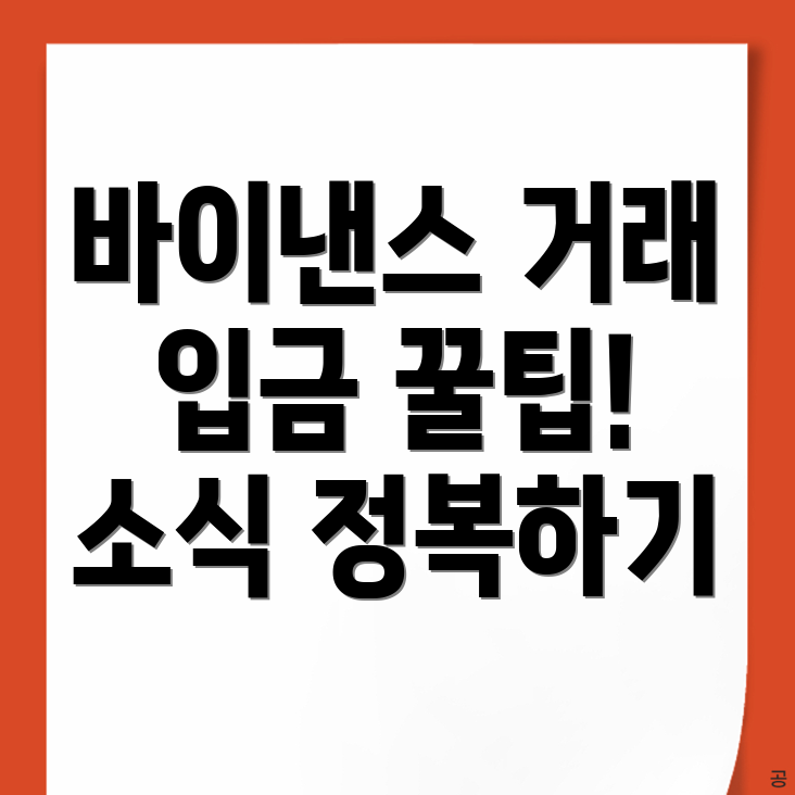 바이낸스 입금방법