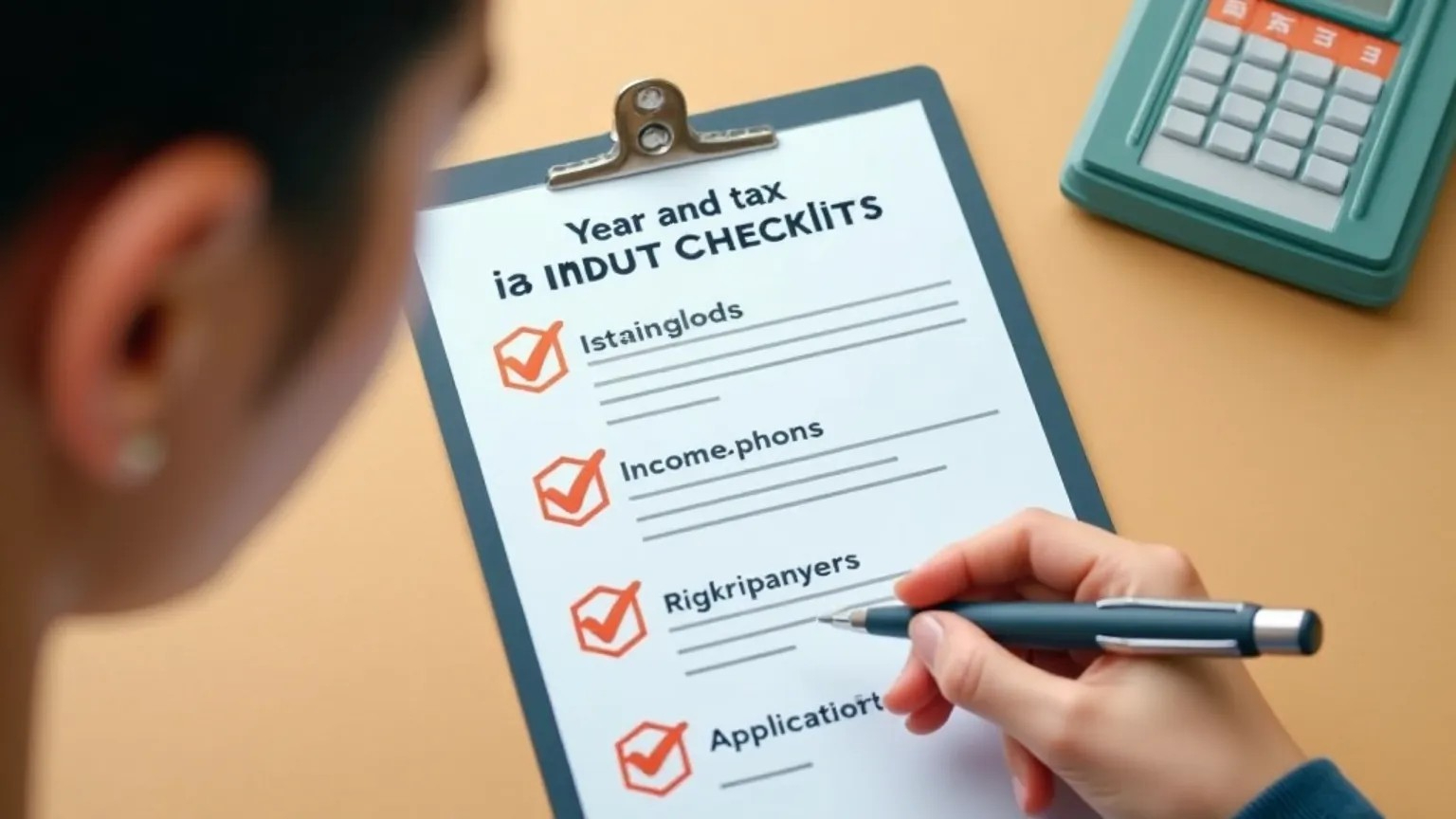 연말정산 서류를 확인하는 사람과 체크리스트