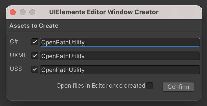 UIElements Asset Create