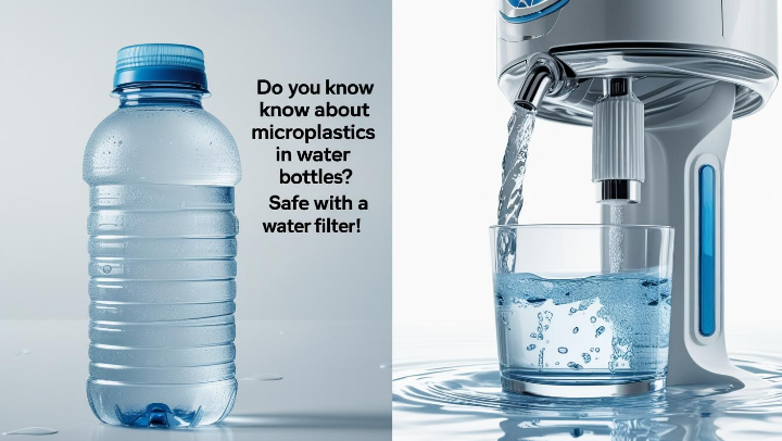 생수병과 정수 필터를 비교하는 실제 사진