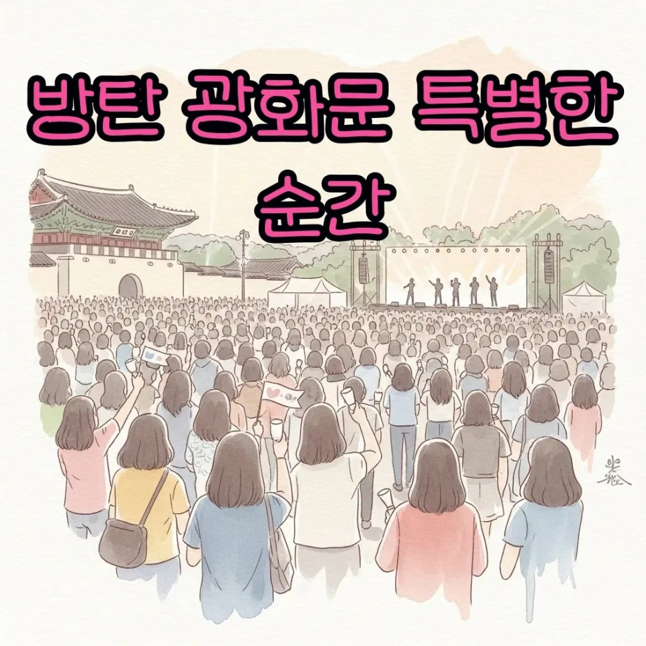 광화문에 모인 팬들과 함께하는 방탄 공연