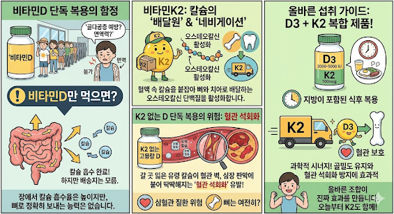 비타민D 단복복용시의 문제점과 비타민K와 함께 먹어야하는 이유